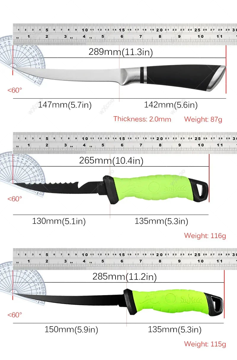 1-3pcs Stainless Steel Boning Knife Kitchen Vegetable and Fruit Cutting Knives Professional Fish Scale Scraping Knife