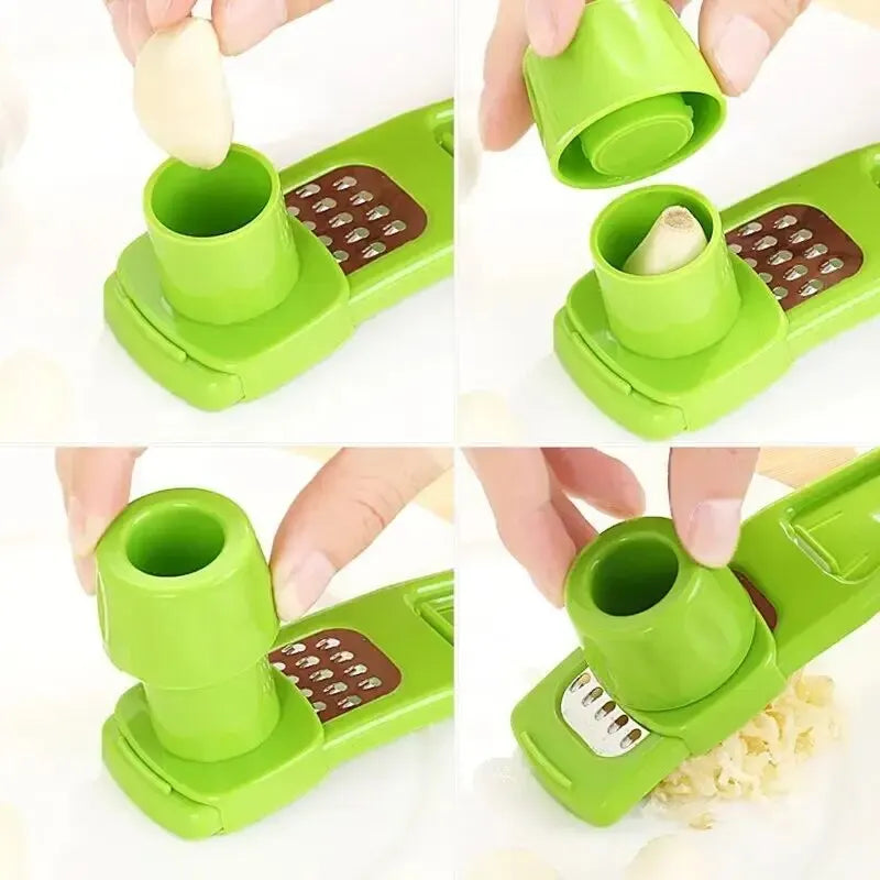 1 Green Pack Mini Garlic Grinder Creative Garlic Press Kitchen Garlic Mash Manual Garlic Mashing Green Kitchen Gadgets