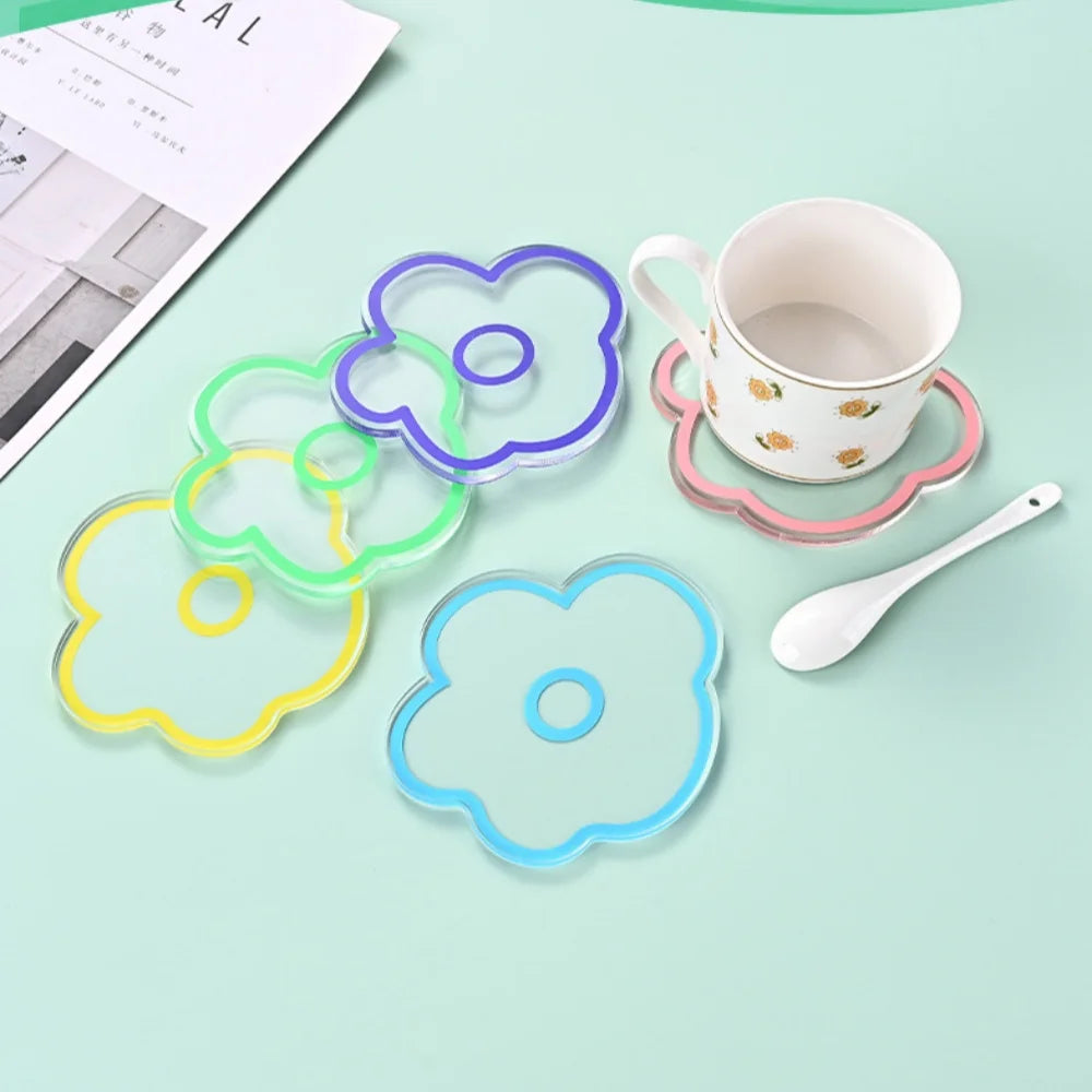 1 PCS Irregular Cute Flower Drink Cup Mat Non-slip Insulation Coasters for Glasses Reusable Cup Holders Kitchen Home