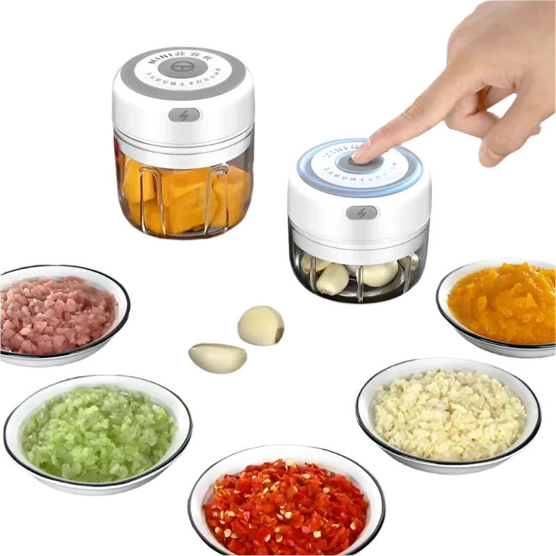 100/250mL Mini Electric Garlic Chopper Vegetable Chili Meat Ginger Masher Machine Sturdy Durable USB Charging Blenders