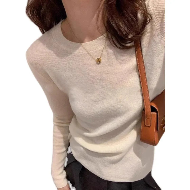 100% pure cashmere fine imitation cashmere sweater women’s cashmere sweater round neck thin knit bottom sweater