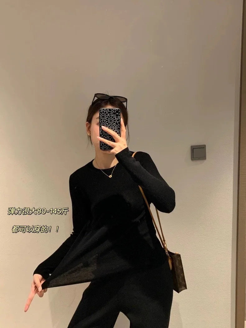 100% pure cashmere fine imitation cashmere sweater women’s cashmere sweater round neck thin knit bottom sweater