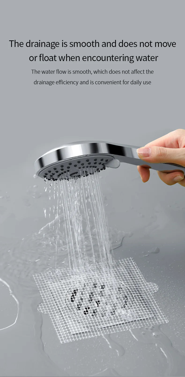 10PCS Disposable Shower Drain Hair Catcher Mesh Stickers Bathroom Hair Filter Net Anti-blocking Kitchen Drain Cover