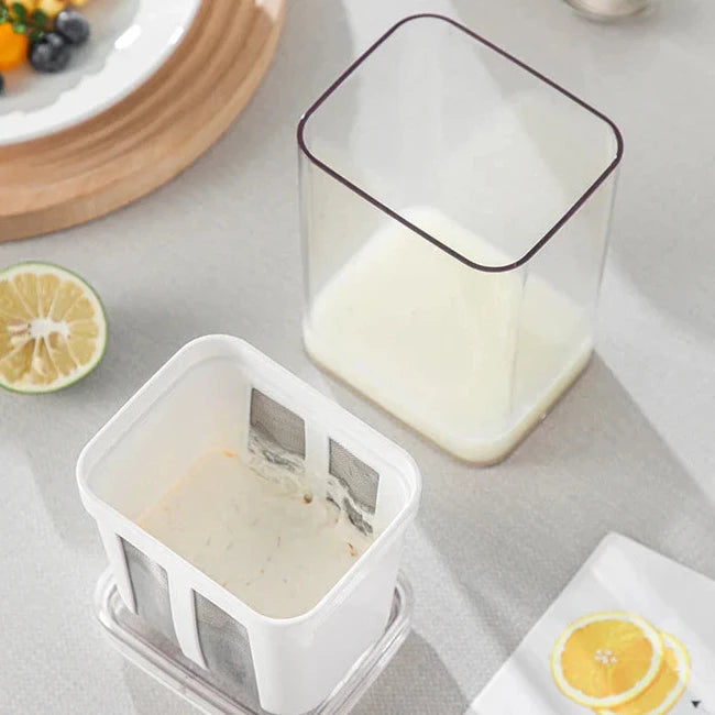 1100ML Yogurt Filter Container Greek Yogurt Strainer Whey Separation Tools Cheese Moisture Seperator Kitchen