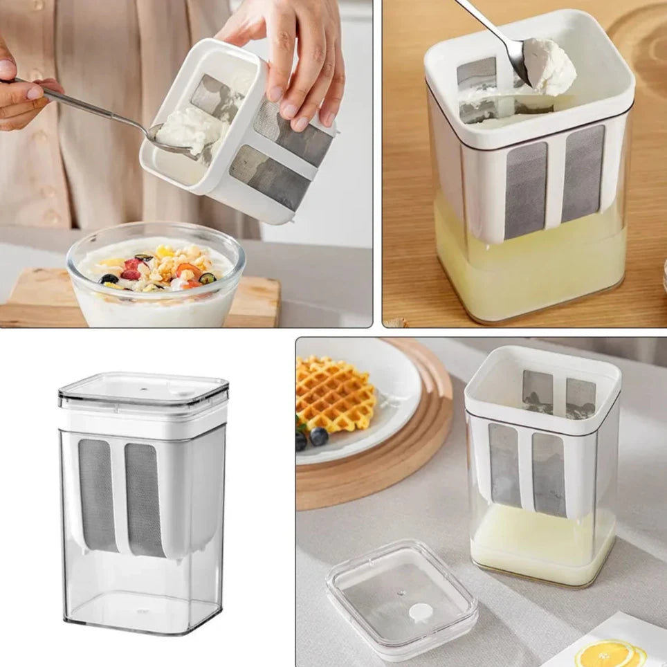 1100ML Yogurt Filter Container Greek Yogurt Strainer Whey Separation Tools Cheese Moisture Seperator Kitchen