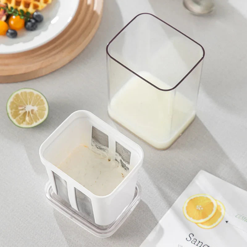 1100ML Yogurt Filter Container Greek Yogurt Strainer Whey Separation Tools Cheese Moisture Seperator Kitchen