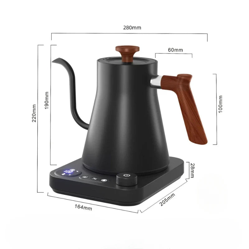 1200W Intelligent Constant Temperature Electric Kettle Hand Brewed Coffee Pot Gooseneck Pot Used for Brewing Milk Powder