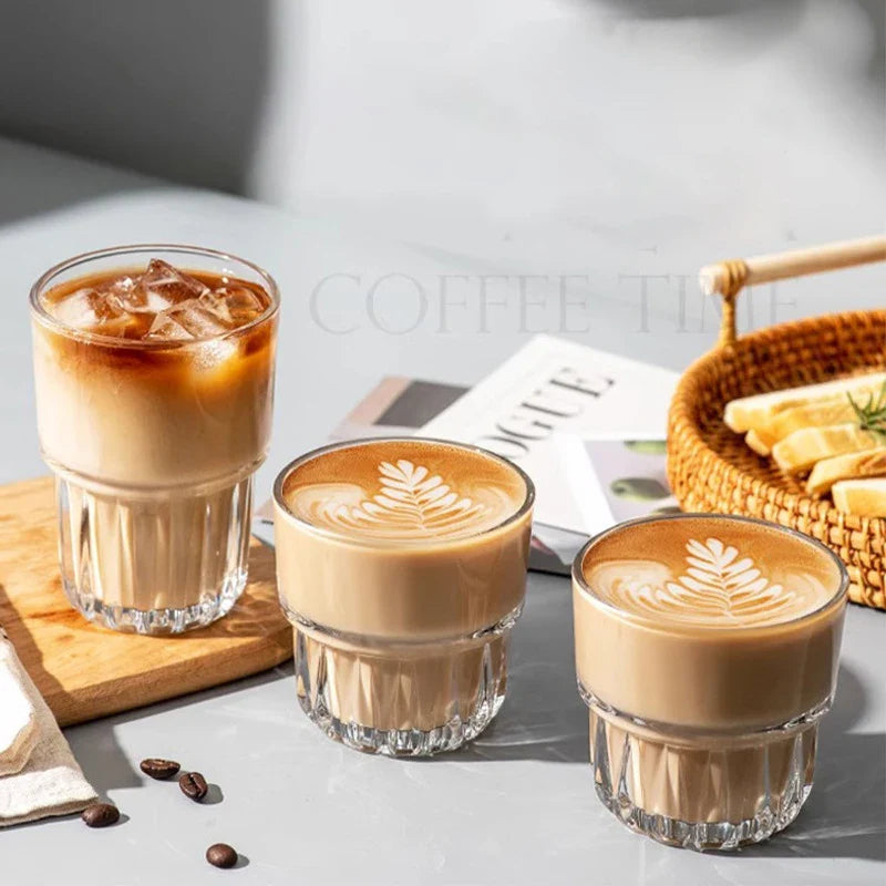 155ml/250ml/316ml Coffee Glass Transparent Cups Crystal Glass Wholesale Milk Cup Juice Cup Tea Cup Commemorative Cups