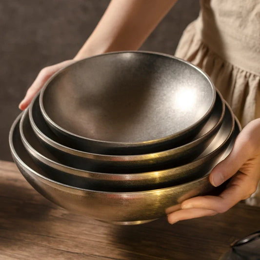 18-24cm 304 Stainless Steel Kitchen Bowls Snowflake Gray Tableware Ramen Bowls Salad Dessert Soup Bowl Anti-scalding