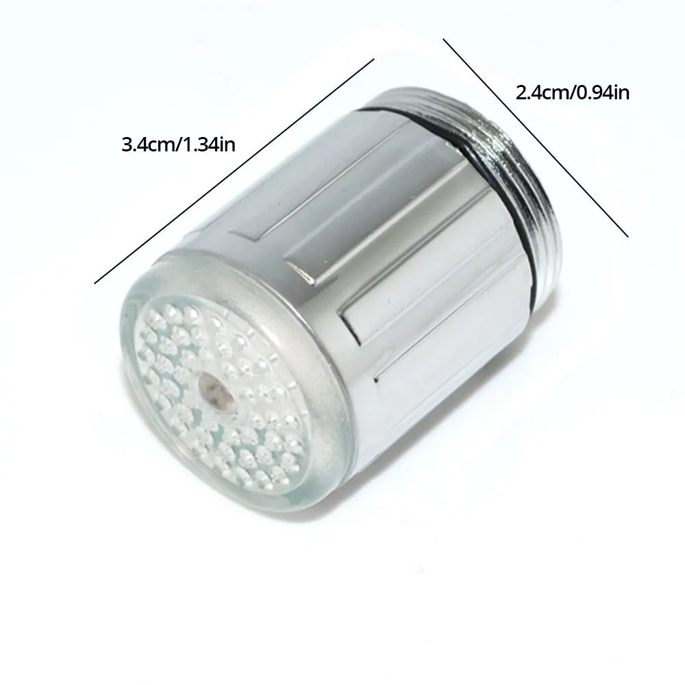 1pc Bathroom LED 3-Color Light-up Faucet Kitchen Glow Water Saving Faucet Aerator Nozzle Shower - Colorful