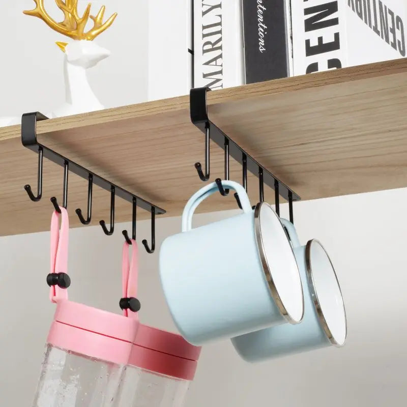 1Pc Black Kitchen Hanger Hook With No Marks Or Nails For Storing Pots Shovels Hanging Pieces Kitchen Utensils Storage