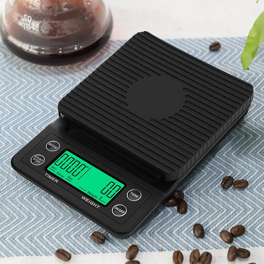 1pc Black Precision Coffee Dropping Scale 0.1g Coffee Dropping Scale With Timer Digital Kitchen Scale High Precision