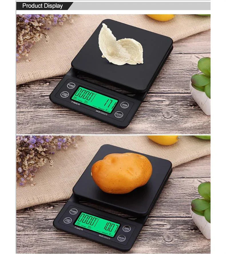 1pc Black Precision Coffee Dropping Scale 0.1g Coffee Dropping Scale With Timer Digital Kitchen Scale High Precision