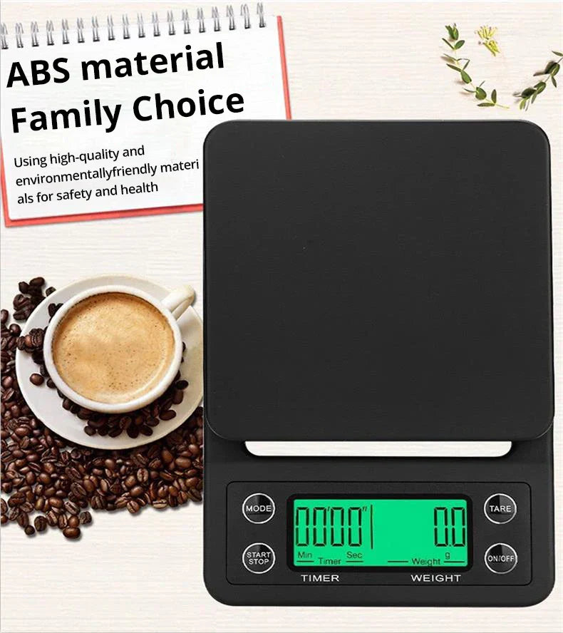 1pc Black Precision Coffee Dropping Scale 0.1g Coffee Dropping Scale With Timer Digital Kitchen Scale High Precision