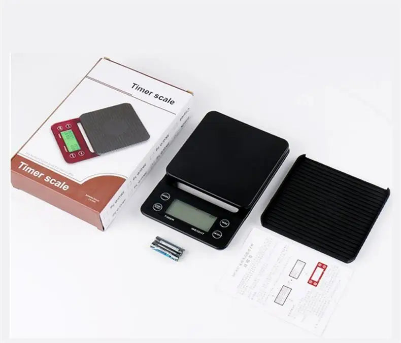 1pc Black Precision Coffee Dropping Scale 0.1g Coffee Dropping Scale With Timer Digital Kitchen Scale High Precision