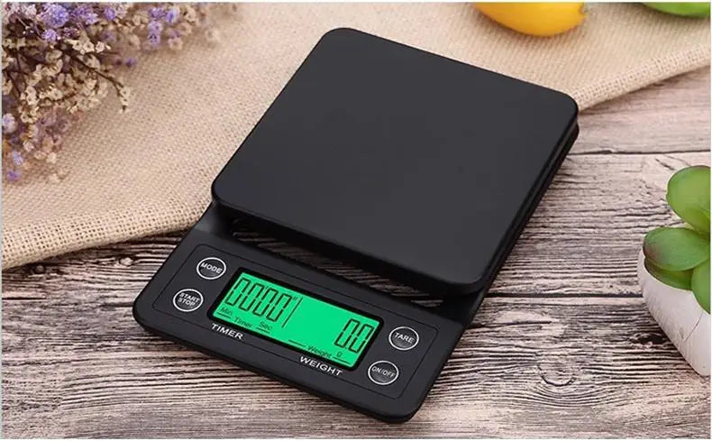 1pc Black Precision Coffee Dropping Scale 0.1g Coffee Dropping Scale With Timer Digital Kitchen Scale High Precision