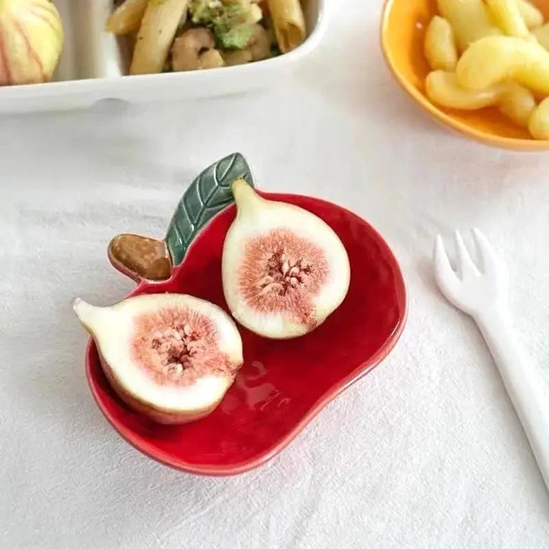 1pc Ceramic Orange Lemon Seasoning Dish Kitchen Creative Fruit Shape Sauce Vinegar Dishes Plate Irregular Dipping