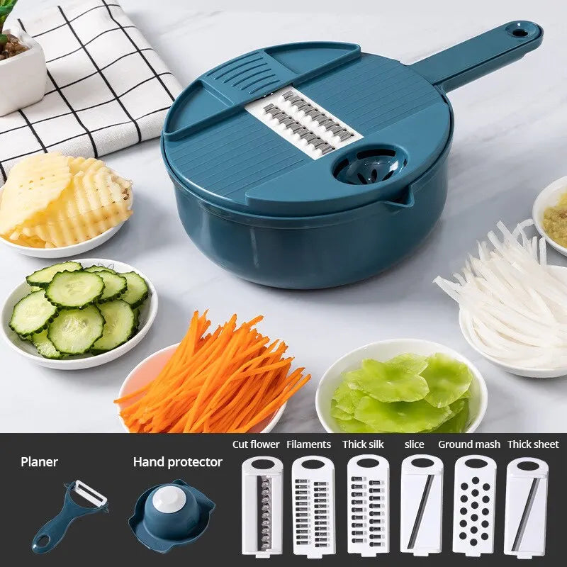 1pc Green/Blue/Pink Manually Cut Shred Grater Salad Vegetable Chopper Carrots Potatoes For Kitchen Convenience