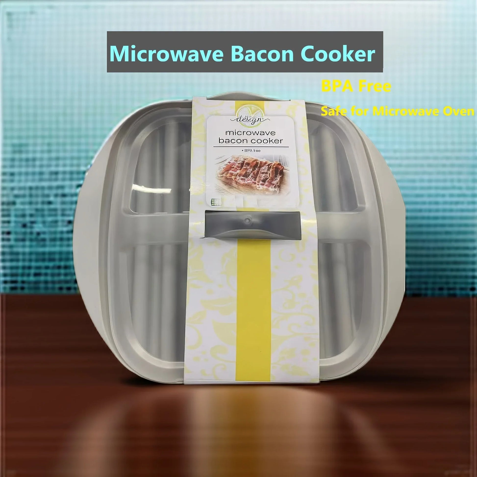 1pc Microwave Bacon Maker Microwavable Bacon Grill Bacon Tray Pizza Tray Sauce Tray Microwave Oven Cooker - Red