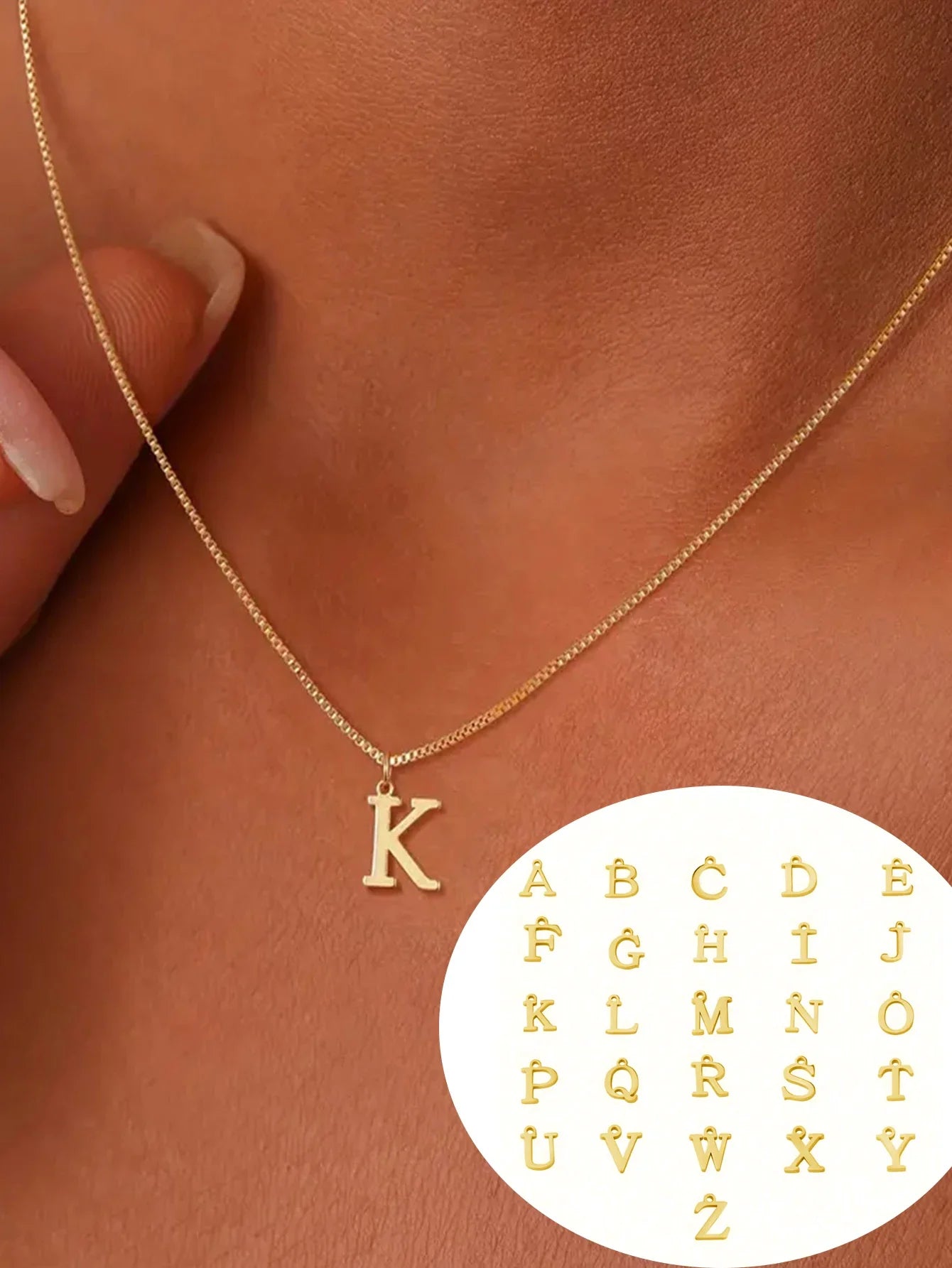 1pc Name Initial Necklace For Women Stainless Steel Jewelry Simple A-Z Alphabet Pendants Choker Letter Necklaces