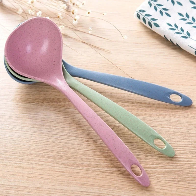 1PC New Fashion Eco-Friendly Wheat Straw Soup SpoonStalk Spoons Rice Ladle Meal Dinner Scoop Kitchen Supplies Tableware