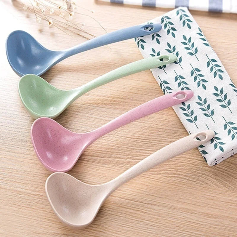 1PC New Fashion Eco-Friendly Wheat Straw Soup SpoonStalk Spoons Rice Ladle Meal Dinner Scoop Kitchen Supplies Tableware