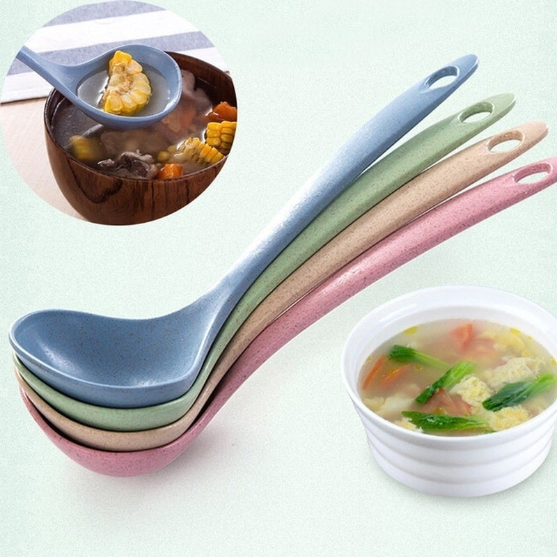 1PC New Fashion Eco-Friendly Wheat Straw Soup SpoonStalk Spoons Rice Ladle Meal Dinner Scoop Kitchen Supplies Tableware