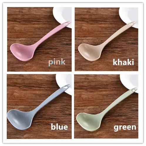 1PC New Fashion Eco-Friendly Wheat Straw Soup SpoonStalk Spoons Rice Ladle Meal Dinner Scoop Kitchen Supplies Tableware