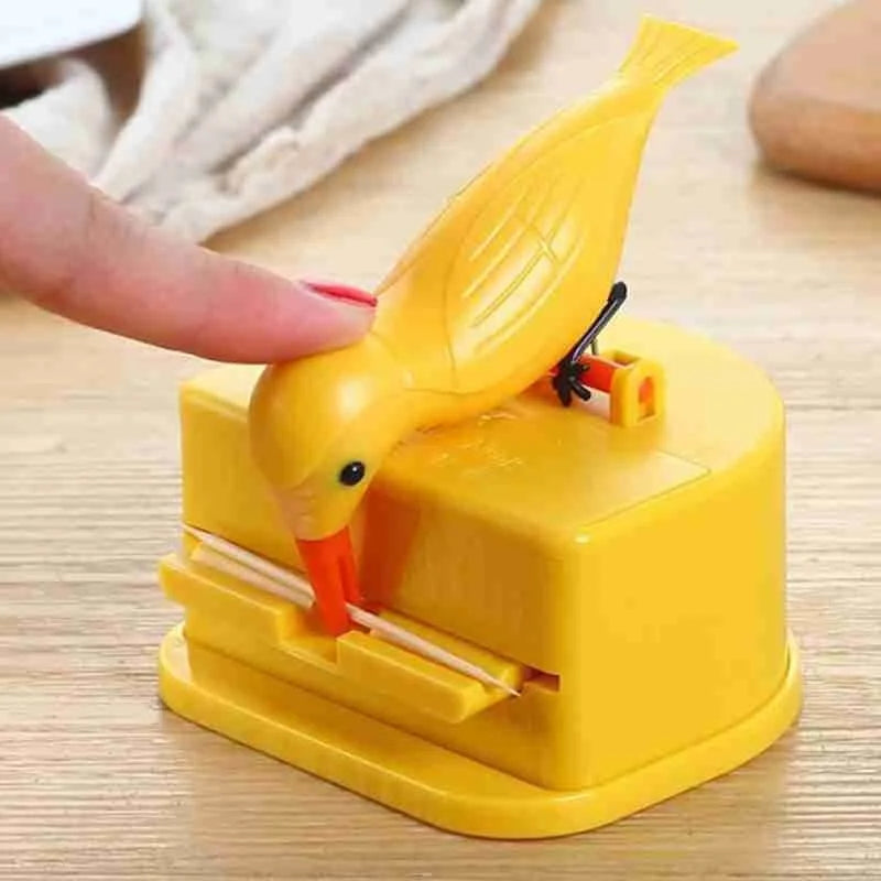 1Pc New Small Bird Toothpick Container Automatic Toothpick Dispenser Toothpick Holder Home Decoration Kitchen