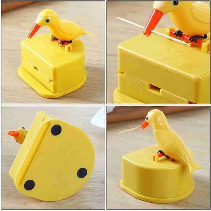 1Pc New Small Bird Toothpick Container Automatic Toothpick Dispenser Toothpick Holder Home Decoration Kitchen