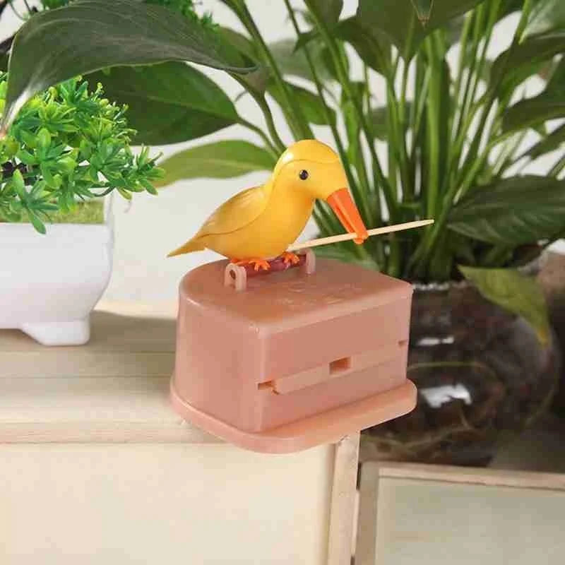 1Pc New Small Bird Toothpick Container Automatic Toothpick Dispenser Toothpick Holder Home Decoration Kitchen