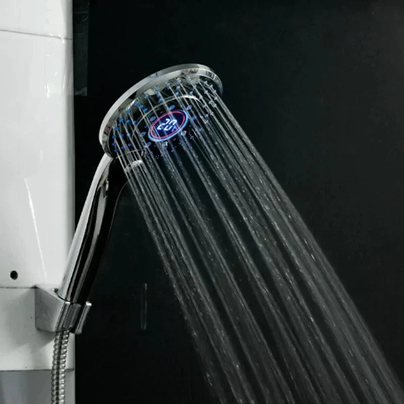 1PCS LED Shower Head Digital Temperature Control Shower Sprayer 3 Spraying Mode Water Saving Shower Filter Bathroom