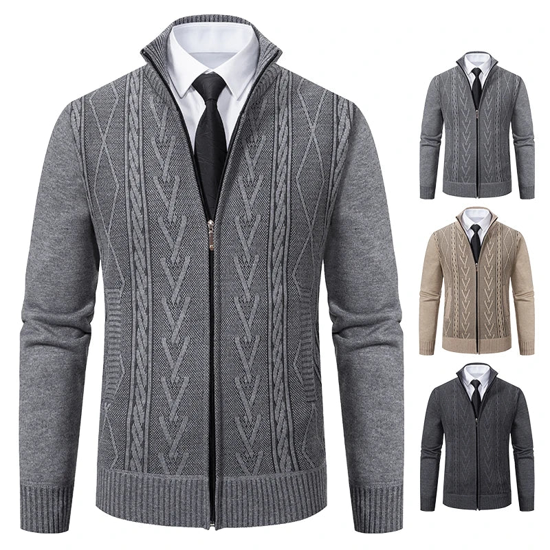 2023 autumn and winter new cashmere padded warm casual men’s knitted sweater coat