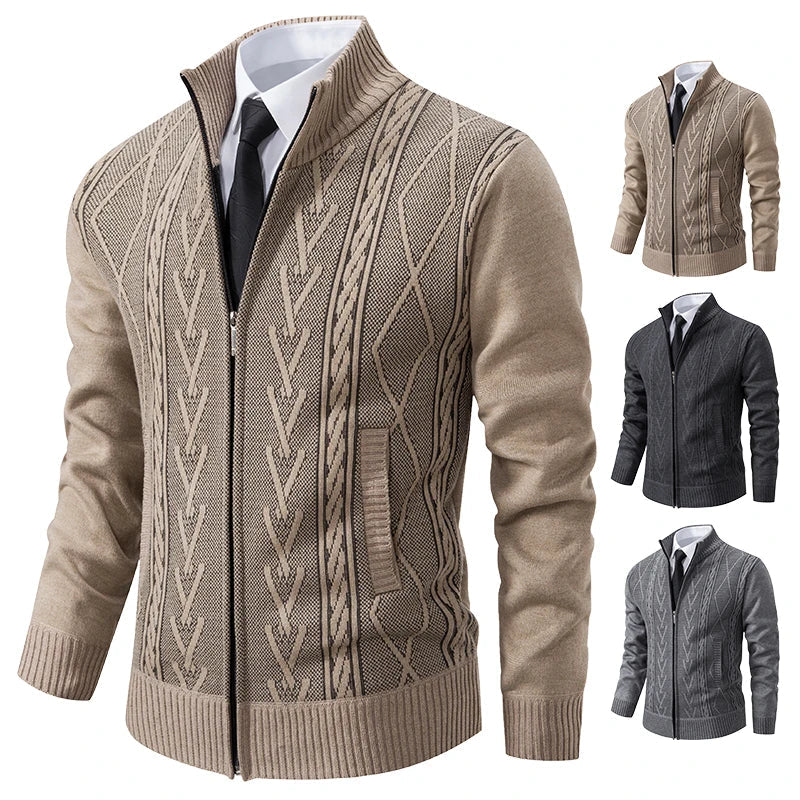 2023 autumn and winter new cashmere padded warm casual men’s knitted sweater coat