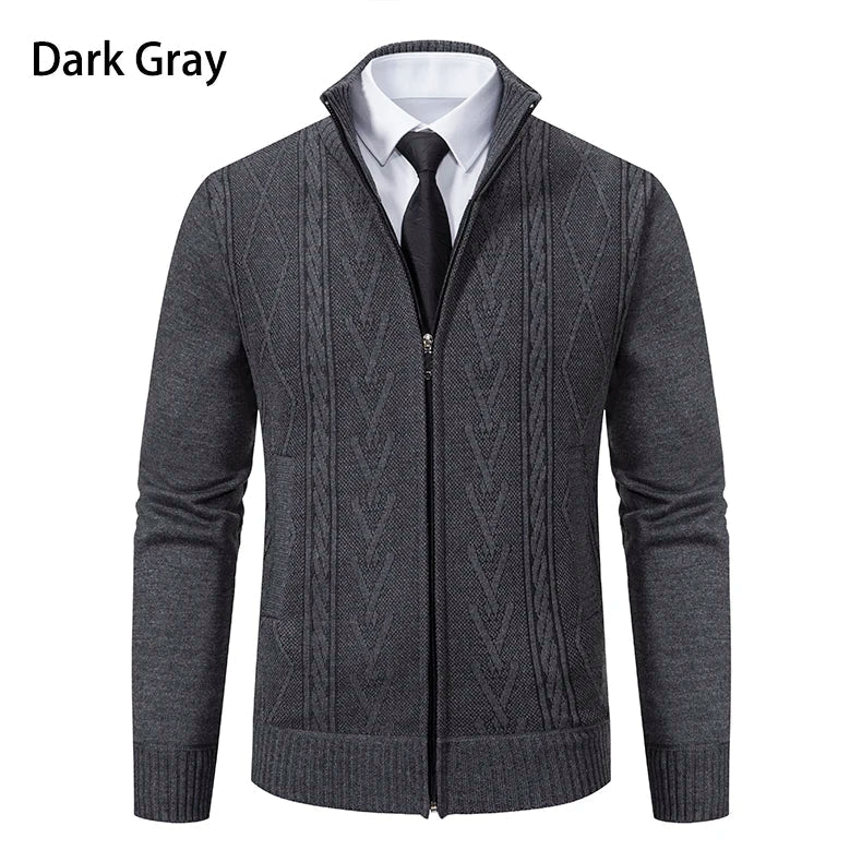 2023 autumn and winter new cashmere padded warm casual men’s knitted sweater coat