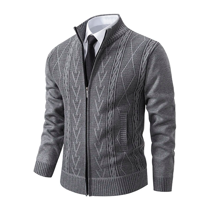 2023 autumn and winter new cashmere padded warm casual men’s knitted sweater coat