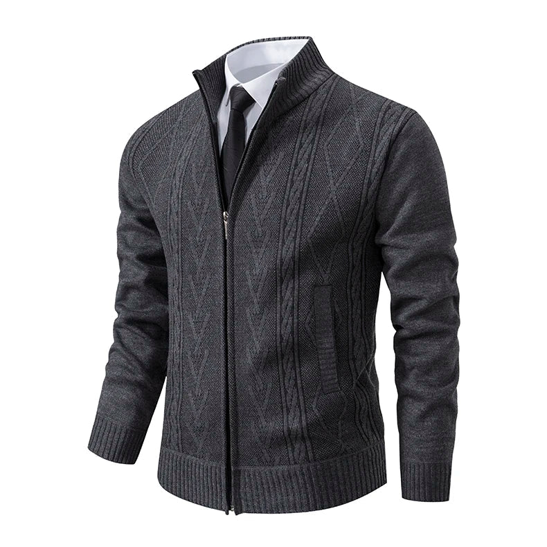 2023 autumn and winter new cashmere padded warm casual men’s knitted sweater coat