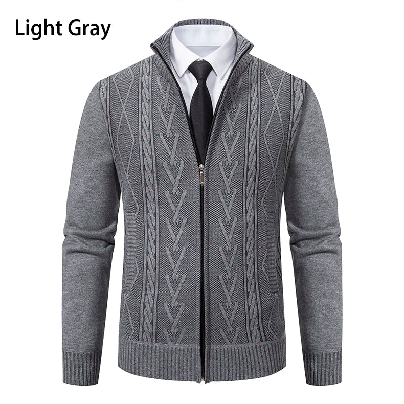 2023 autumn and winter new cashmere padded warm casual men’s knitted sweater coat