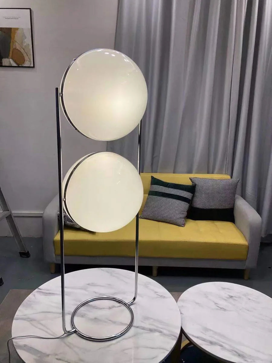 2024 Creative E27 Desk lamp LED Metal Chrome Light Living Room Hotel Room White Acrylic Ball Lights Home Art Deco Art