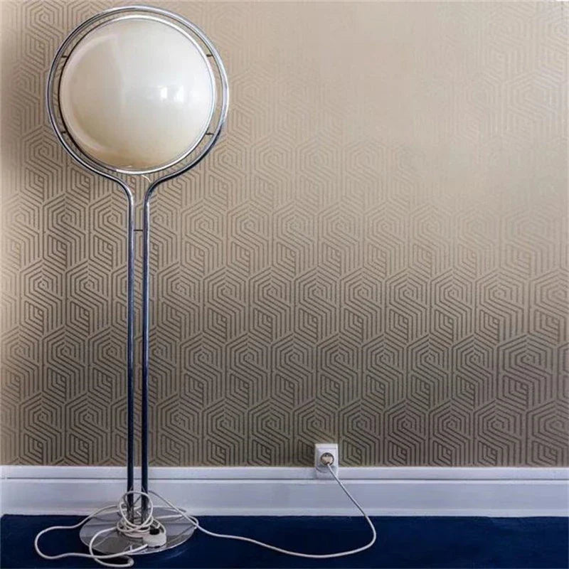 2024 Creative E27 Desk lamp LED Metal Chrome Light Living Room Hotel Room White Acrylic Ball Lights Home Art Deco Art