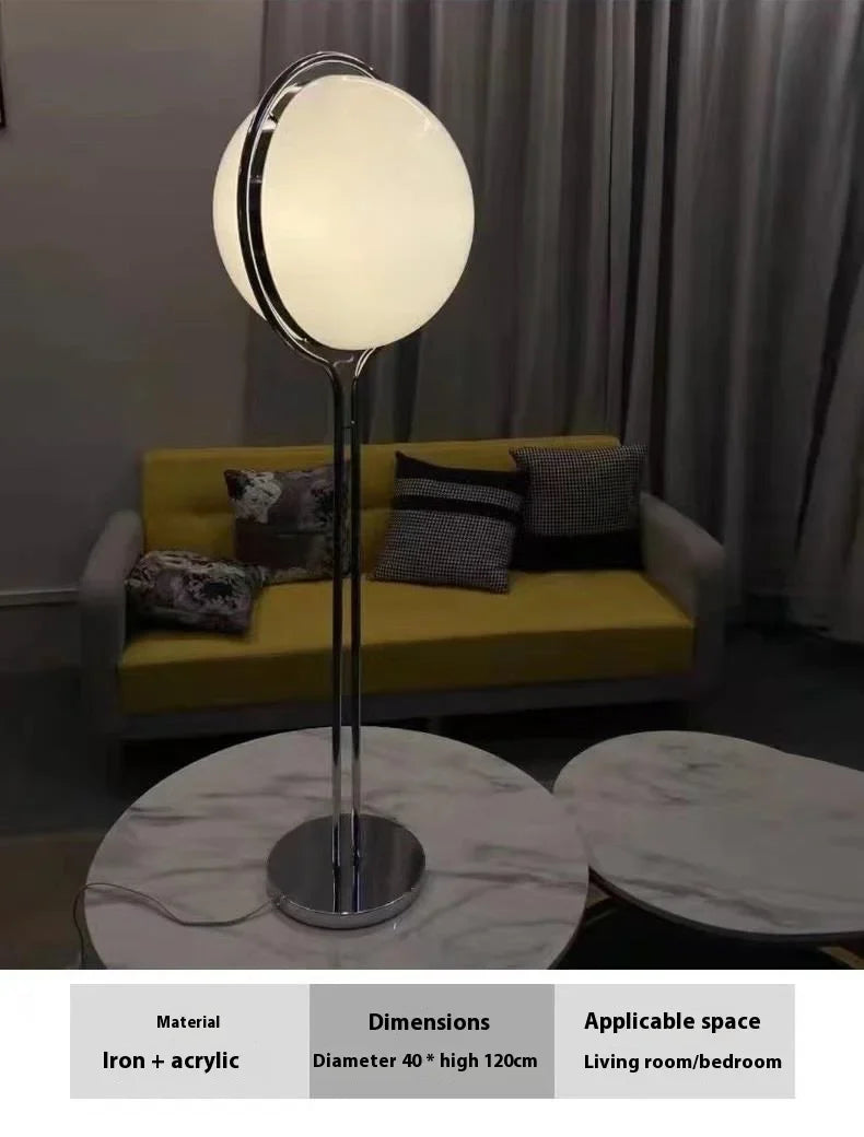 2024 Creative E27 Desk lamp LED Metal Chrome Light Living Room Hotel Room White Acrylic Ball Lights Home Art Deco Art