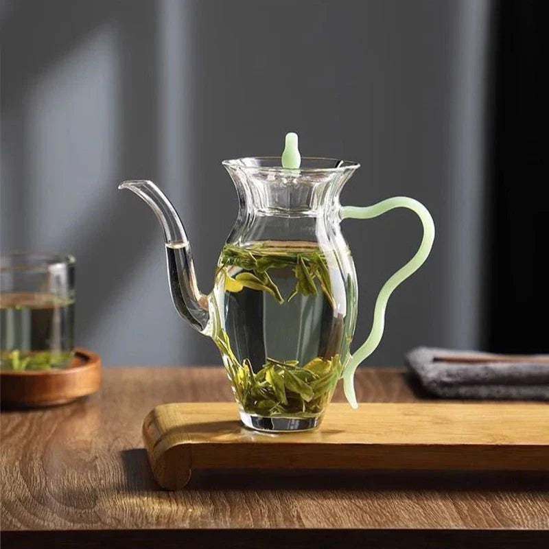 240ml Filterable Heat-resistant Thickened Glass Teapot High Borosilicate Glass Flower Tea Pot Chinese Retro Glass Tea