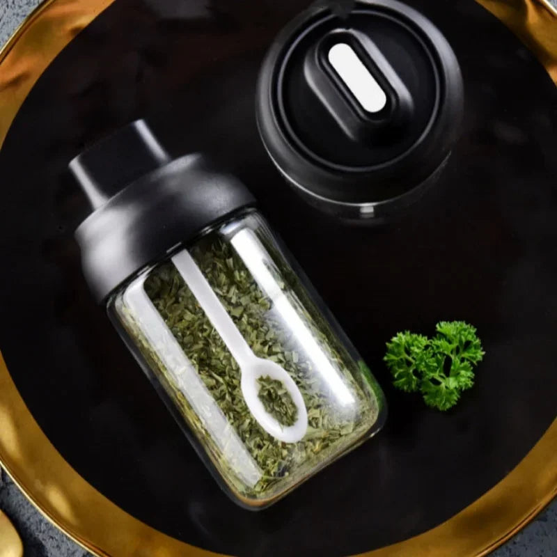 250ml Spice Jar Spice Bottle Salt Pepper Jar Seasoning Jar Moisture-proof Lid Spoon Seasoning Container Kitchen