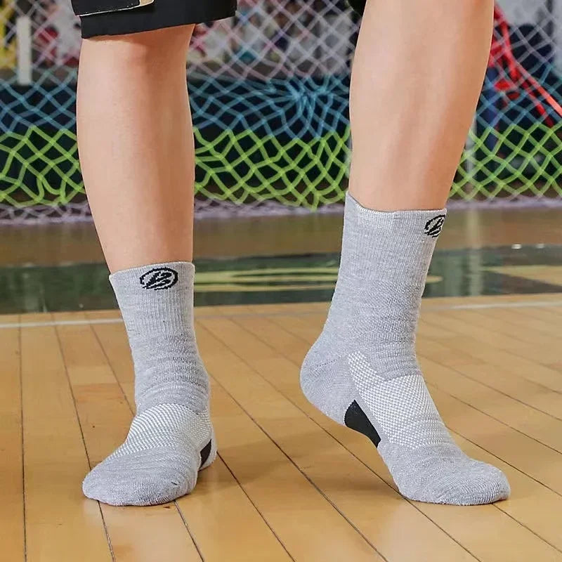 2Pairs Anti-slip Football Socks Men Women Cotton Sock Short Long Tube Soccer Basketball Sport Socks Breathable