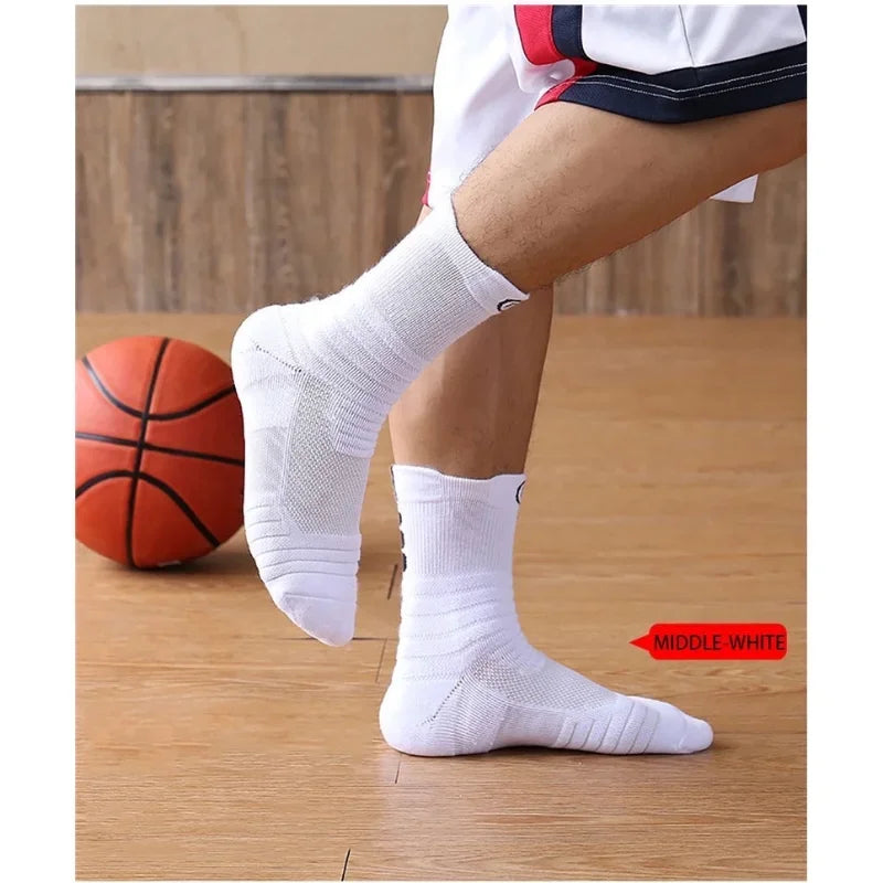 2Pairs Anti-slip Football Socks Men Women Cotton Sock Short Long Tube Soccer Basketball Sport Socks Breathable