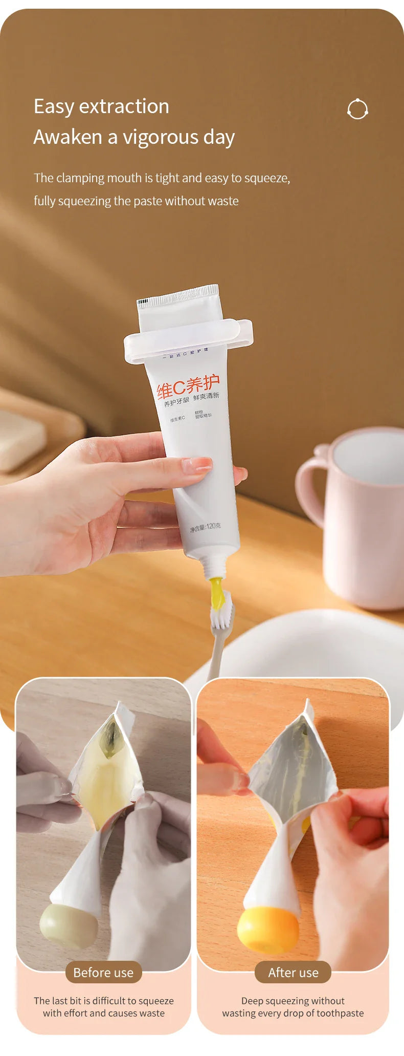 2PCS Toothpaste Squeezer Toothpaste Clip Facial Cleanser Hand Cream Squeezer Manual Toothpaste Rolling Squeezer