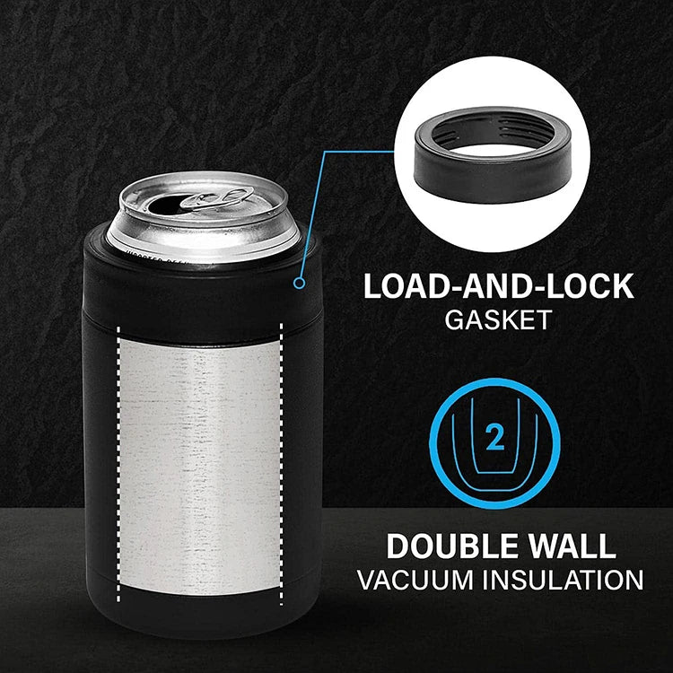 3 in 1 Stainless Steel Beer Drink Can Bottle Holder with Cola Opener Double Wall Vacuum Insulated Bottle for Beer