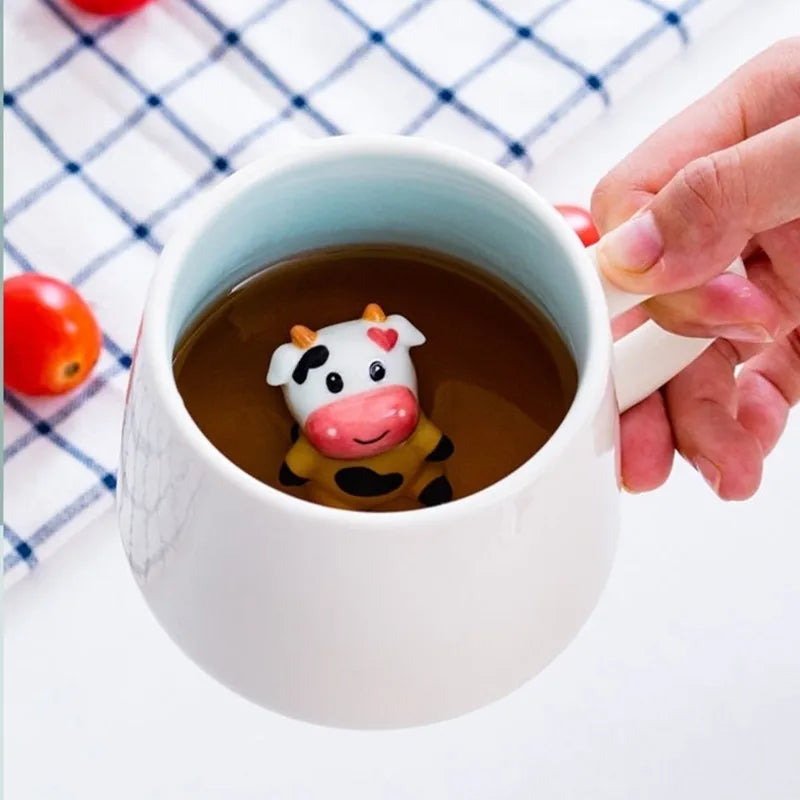 350ml Cute Animal Ceramic Mug Cartoon 3D Coffee Milk Tea Breakfast Cup Novelty Gift