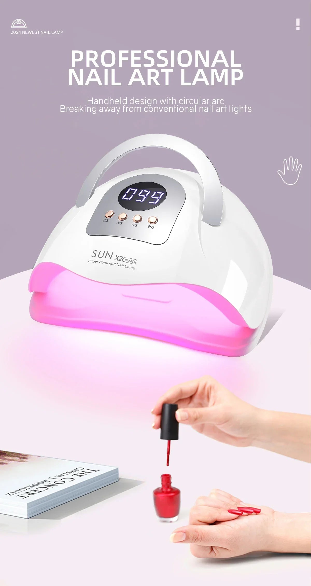 380W Big Power UV LED Nail Lamp For Manicure 81 LEDS Gel Drying Machine With Large LCD Touch Professional Smart Nail