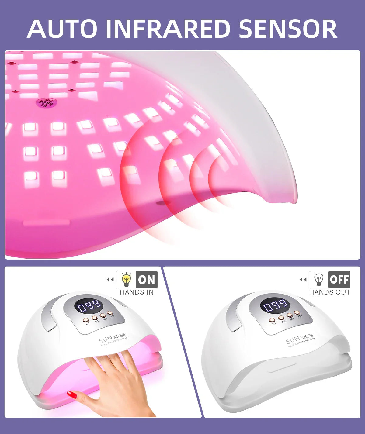 380W Big Power UV LED Nail Lamp For Manicure 81 LEDS Gel Drying Machine With Large LCD Touch Professional Smart Nail